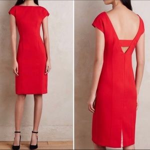 Anthropologie Maeve Evangeline Red Sheath Dress